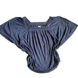 American Eagle Outfitters Womens Dark Grey Square Neck Top Size Medium